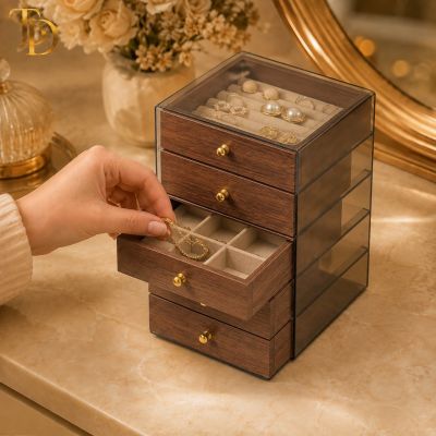 5-Drawer Jewelry Organizer with Clear Top