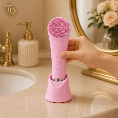 Silicone Facial Cleansing Brush with Vibration & Heat
