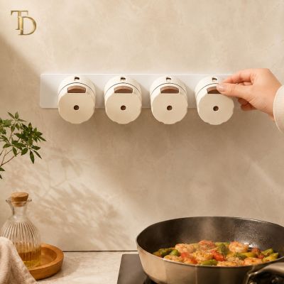 Wall-Mounted Magnetic Spice Organizer &ndash; 4 Containers