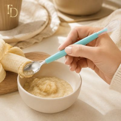 2-in-1 Baby Feeding Spoon & Fruit Scraper