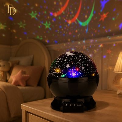 Colorful Star and Moon Projector Night Light