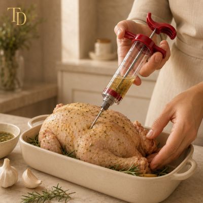 Meat and Poultry Marinade Injector with Stainless Steel Needle