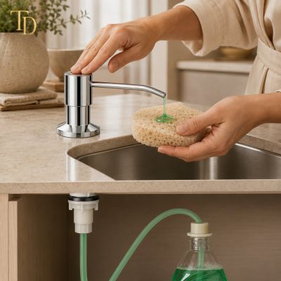 Built-In Sink Soap Dispenser with Stainless Steel Pump