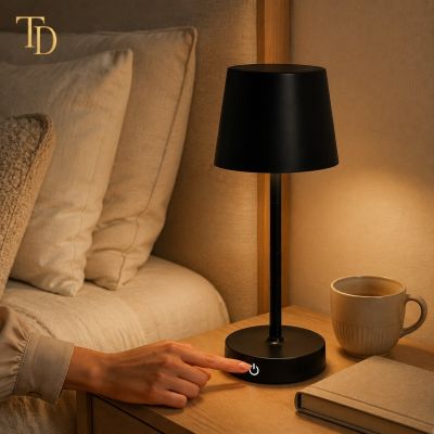 Rechargeable Cordless LED Table Lamp &ndash; Black