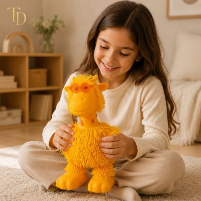 Flexible Squishy Giraffe Sensory Toy &ndash; Orange
