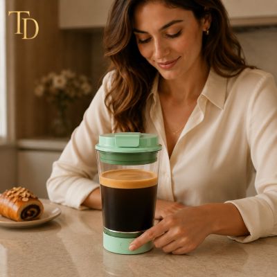 Portable Manual Coffee Mixing Cup &ndash; Green