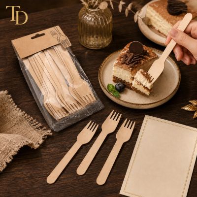 Wooden Fork Set for Desserts & Parties &ndash; Multi-Purpose