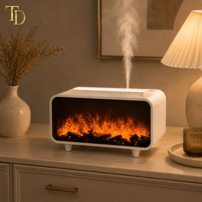 Flame Effect Humidifier & Aroma Diffuser &ndash; White