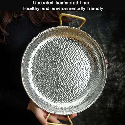 مقلاة مزدوجة الأذن من الفولاذ المقاوم للصدأ، مقلاة طهي غير لاصقة، أدوات طهي للمنزل أو المطاعم -مقاس 20