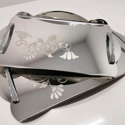 طقم صواني بتصميم فاخر مكون من قطعتين 