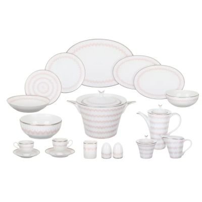 طقم عشاء بورسلين فيوليت كورايا لوتس دريم، 62 قطعه - ابيض