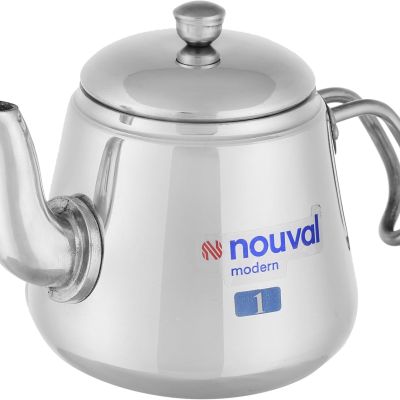 غلاية نوفال الحديثة المصنوعة من الألومنيوم المخروطية 1 بمقبض من الفولاذ المقاوم للصدأ