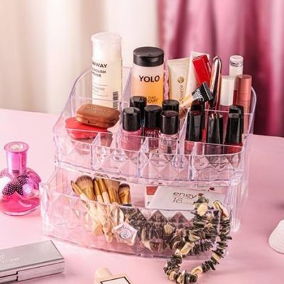 منظم مكياج اكريليك للمساعدة في تنظيم مستلزمات الكوافير يتكون من درج كبير
