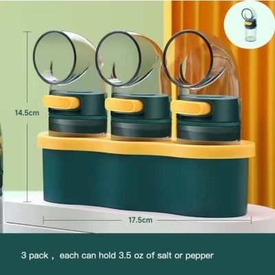 زجاجة توابل كمية محكمة الإغلاق للشواء والتخييم، 3 زجاجات توابل