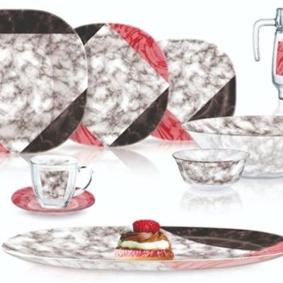 طقم عشاء لومينارك أركوبيركس 46 قطعة - CIBRANIA RED