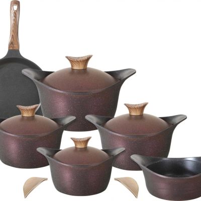 طقم حلل زهران كلاسيك مقاس (16-20-22-26-32) سم، ستانلس ستيل