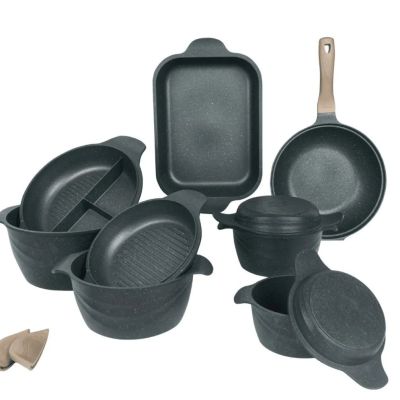 طقم حلل طهي جرانيت نيوكلين، 10 قطع