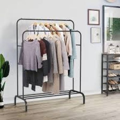 حرفوش المنظم الأسود، المزود بعجلات، مقاس 150 × 110 × 40 سم، يتميز بالتحمل والتعددية. مثالي لتخزين الملابس والأحذية بشكل منظم، مع رف سفل - من جينيريك، متعدد الألوان DOLLAR FOR IMPORT كود B0D8DRCH3S