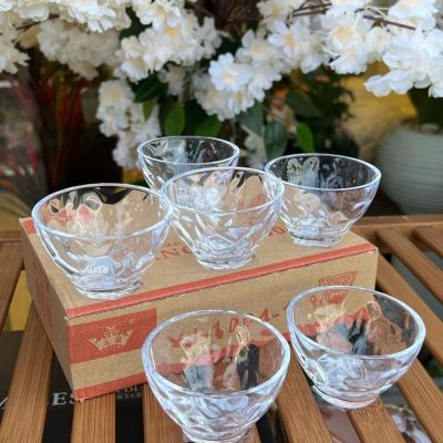 طقم 6 قطع من بولات الزجاج، مناسب للصوصات، المكسرات