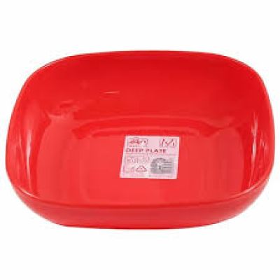 طبق مستطيل حجم متوسط خامة بلاستيك سعة 1 لتر - احمرDollars for imporT كود B0B1C5ZLDQ