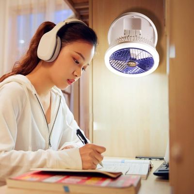 Koanhinn 1 مروحة طاولة قابلة للشحن مع USB، مروحة سقف على الحائط، مزودة بإضاءة LED، قابلة للضبط في المنزل/، من أجل بث الموسيقى Dollars for imporT كود B0D1QCPY33