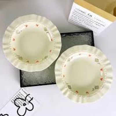 أطباق عشاء سيراميك على طراز آي سي، أطباق لحم وكعكة وحلوى وفاكهة وخضراوات وأدوات مائدة Dollars for imporT كود  B0D8BH252J