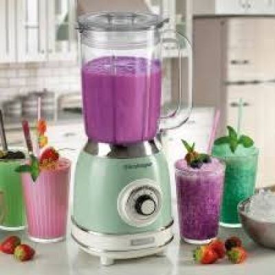 خلاط أرييتي 583 العتيق مع كوب زجاجي، سعة 1.5 لتر، 4 سكاكين من الفولاذ المقاوم للصدأ، 4 سرعات + نبضة، 1000 واط، أزرق فاتح  Dollars for imporT كود ‎B092J8G51D 