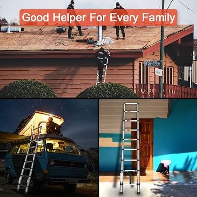 سلم تلسكوبي 2.9 متر/9.5 قدم متعدد الأغراض من الألومنيوم قابل للتمديد، ارتفاع قابل للتعديل، سلم علوي محمول قوي قابل للطي لاستبدال النوافذ وإصلاح الأسطح Dollars for import كود B0DNJVYX8D 