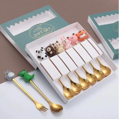 مجموعة ملاعق حلوى من الفولاذ المقاوم للصدأ مكونة من 6 قطع للفاكهة والكعك والقهوة والمشروبات الساخنة والآيس كريم والحلويات الأخرى - 6 قطع خصم  جديد