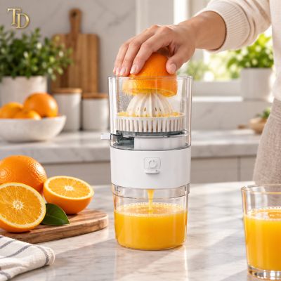 عصارة حمضيات كهربائية بوعاء تجميع شفاف &ndash; أبيض