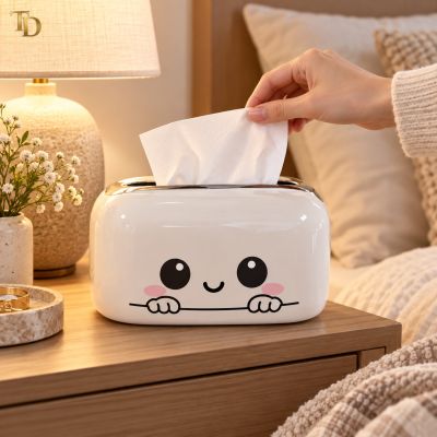 Mickey Mouse Design Pull-Out Tissue Box &ndash; White & Black