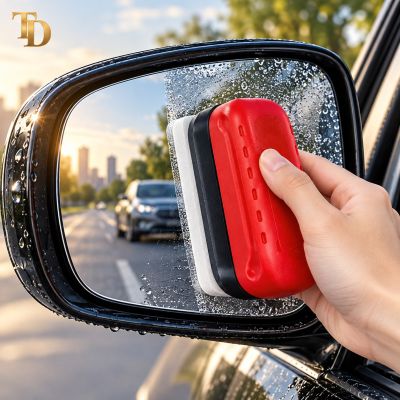 فرشاة تنظيف زجاج السيارة وإزالة الطبقة الدهنية &ndash; أحمر وأسود