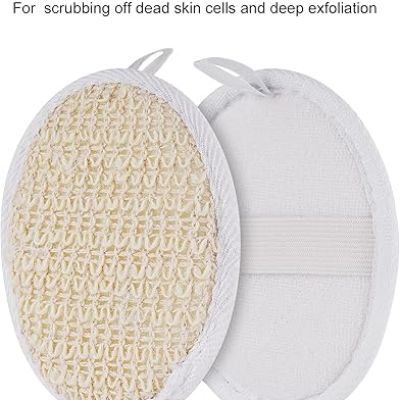 بوة من قطعتين من إسفنجة الليفة الطبيعية، فرشاة الجسم بالليفة الطبيعية، إسفنجة تقشير، تنظيف عميق لبشرة الجسم للاستحمام والسبا والدش DOLLAR FOR IMPORT كود ‎B0BRMYKYMZ