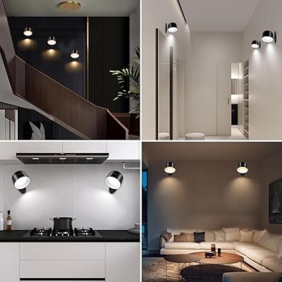 أمومهوم مصابيح حائط داخلية مع جهاز تحكم عن بعد (B01 اسود)  DOLLAR FOR IMPORT كود B0CG15MCW9