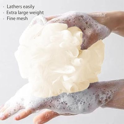 قطعتان من كرة الاستحمام المقشرة، إسفنجة منشفة حمام مقشرة، إسفنجة غسيل 2 في 1، كرة استحمام لغسل الوجه، إسفنجات استحمام شبكية ناعمة لأدوات تنظيف ملحقات الحمام DOLLAR FOR IMPORT كودB0D8QCQTSB