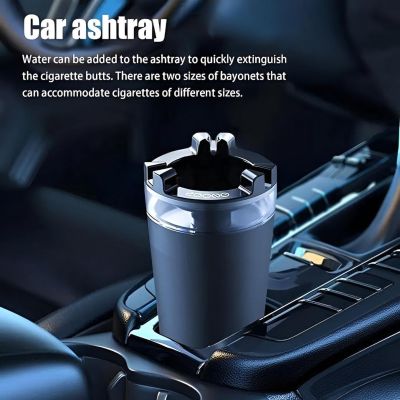 طفاية سجائر للسيارة - تصميم إبداعي محمول ومقاوم للرياح مع غطاء وخزان مياه للاستخدام في السفر أو المكتب المنزلي (قطعة واحدة) من دولار للاستيراد كود B0F5KR4LDV