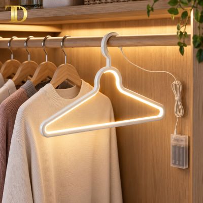 LED Light-Up Clothes Hanger with USB Cable &ndash; White