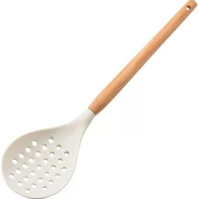 ملاعق سيليكون ناعمة بمقبض خشبي متعدده الاستخ المدامات، مغرفة حساء، ملعقة مغرفة آمنة ومتينة من مادة السيليكون غير اللاصقةقاومة للخدش، أدوات الخبز والتقديم والطهي 	B0DF4NS9RZ