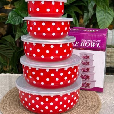 طقم علب ثلاجة صاج بغطاء – 5 قطع  