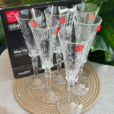 🥂 طقم كاسات زجاج مارلين الإيطالي – 6 قطع  