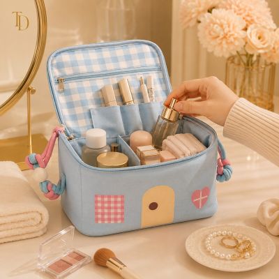 Multi-Compartment Makeup Organizer Bag
